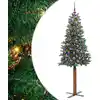 Image de Sapin De Noël Mince Vert 180 Cm Pvc Et Bois De Pin Massif Vidaxl