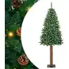 Image de Sapin De Noël Mince Vert 210 Cm Pvc Et Bois De Pin Massif Vidaxl