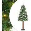 Image de Sapin De Noël Mince Vert 210 Cm Pvc Et Bois De Pin Massif Vidaxl