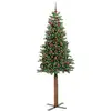 Image de Vidaxl sapin mince vert 210 cm pvc et bois de pin massif
