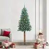 Image de Sapin De Noël Mince Vert 210 Cm Pvc Et Bois De Pin Massif Vidaxl