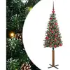 Image de Vidaxl sapin mince vert 150 cm pvc et bois de pin massif