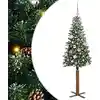 Image de Sapin De Noël Mince Vert 150 Cm Pvc Et Bois De Pin Massif Vidaxl