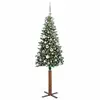 Image de Vidaxl sapin mince vert 150 cm pvc et bois de pin massif