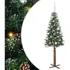 Image de Vidaxl sapin mince vert 150 cm pvc et bois de pin massif