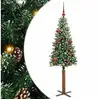 Image de Vidaxl sapin mince vert 150 cm pvc et bois de pin massif