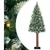 Image de Sapin De Noël Mince Vert 180 Cm Pvc Et Bois De Pin Massif Vidaxl