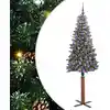 Image de Sapin De Noël Mince Vert 180 Cm Pvc Et Bois De Pin Massif Vidaxl