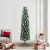 Image de Sapin De Noël Artificiel Vert 210 Cm Pvc Et Acier Et Plastique Vidaxl