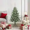 Image de Arbre De Noël Artificiel Pré-éclairé Avec Ensemble De Boules Vidaxl