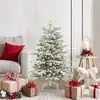 Image de Sapin De Noël Artificiel À Branches Articulées Blanc 120 Cm Vidaxl