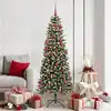 Image de Sapin De Noël Artificiel Vert 180 Cm Pvc, Plastique Et Acier Vidaxl