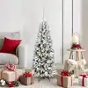Image de Sapin De Noël Artificiel Avec 150 Led Avec Support Blanc 120 Cm Vidaxl