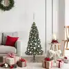 Image de Sapin De Noël Artificiel Pré-éclairé Avec Set De Boules 120 Cm Vidaxl