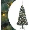 Image de Sapin de Noël artificiel pré-éclairé - 120 cm - LED USB blanc chaud - Vert - Set de boules