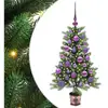 Image de Vidaxl sapin avec 150 led avec support vert 90 cm pe