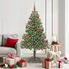 Image de Sapin De Noël Avec 300 Led Avec Support Vert 180 Cm Pvc Vidaxl