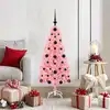 Image de Sapin De Noël Avec 150 Led Avec Support Rose 120 Cm Pvc Vidaxl