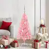 Image de Sapin De Noël Avec 150 Led Avec Support Rose 120 Cm Pvc Vidaxl