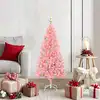 Image de Sapin De Noël Avec 150 Led Avec Support Rose 120 Cm Pvc Vidaxl