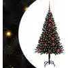 Image de Sapin De Noël Avec 150 Led Avec Support Noir 120 Cm Pvc Vidaxl