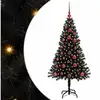 Image de Vidaxl sapin avec 150 led avec support noir 120 cm pvc