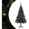 Image de Vidaxl sapin avec 150 led avec support noir 120 cm pvc