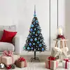 Image de Sapin De Noël Avec 150 Led Avec Support Noir 120 Cm Pvc Vidaxl