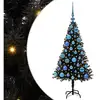 Image de Vidaxl sapin avec 150 led avec support noir 120 cm pvc