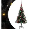 Image de Vidaxl sapin avec 150 led avec support noir 120 cm pvc