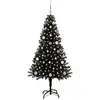 Image de Vidaxl sapin avec 150 led avec support noir 150 cm pvc