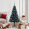 Image de vidaXL Sapin de Noël avec 150 LED avec support Noir 150 cm PVC 3396472
