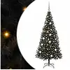 Image de Vidaxl sapin avec 300 led avec support noir 180 cm pvc