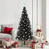 Image de Sapin De Noël Avec 300 Led Avec Support Noir 180 Cm Pvc Vidaxl