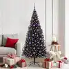 Image de Sapin De Noël Avec 300 Led Avec Support Noir 180 Cm Pvc Vidaxl