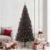 Image de Sapin De Noël Avec 300 Led Avec Support Noir 210 Cm Pvc Vidaxl