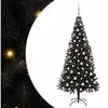 Image de Vidaxl sapin avec 300 led avec support noir 210 cm pvc