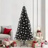 Image de Sapin De Noël Avec 300 Led Avec Support Noir 210 Cm Pvc Vidaxl