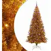 Image de Sapin De Noël Avec 300 Led Avec Support Doré 210 Cm Pet Vidaxl