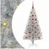Image de Vidaxl sapin avec 150 led avec support argent 120 cm pet