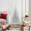 Image de Sapin De Noël Avec 150 Led Avec Support Argent 120 Cm Pet Vidaxl