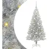 Image de Vidaxl sapin avec 150 led avec support argent 120 cm pet