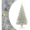 Image de Vidaxl sapin avec 150 led avec support argent 120 cm pet