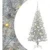 Image de Vidaxl sapin avec 150 led avec support argent 120 cm pet