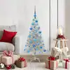 Image de Sapin De Noël Avec 150 Led Avec Support Argent 120 Cm Pet Vidaxl