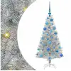 Image de Vidaxl sapin avec 150 led avec support argent 120 cm pet
