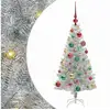 Image de Vidaxl sapin avec 150 led avec support argent 120 cm pet