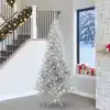 Image de Sapin De Noël Avec 300 Led Avec Support Argent 240 Cm Pet Vidaxl