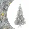 Image de Vidaxl sapin avec 300 led avec support argent 240 cm pet