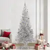 Image de Sapin De Noël Avec 300 Led Avec Support Argent 240 Cm Pet Vidaxl